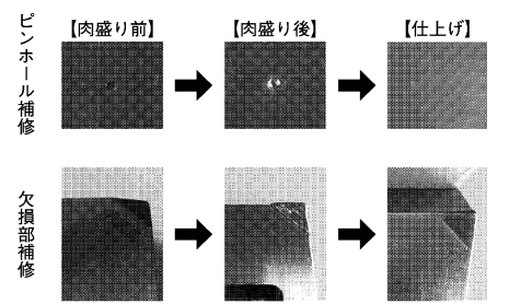 図８　レーザーによる補修（肉盛り）