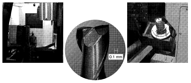 図６　超短パルスレーザーによる微細工具の刃先研磨